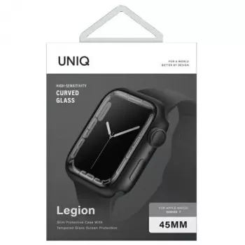 UNIQ Legion Apple Watch -kotelo Series 7/8/9 45 mm musta