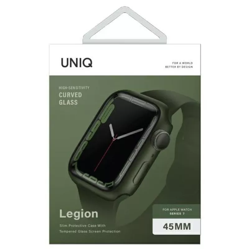UNIQ Legion suojakotelo Apple Watch Series 7/8/9 45 mm - vihreä