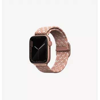 UNIQ Aspen Braided Solo Loop -kelloranneke Apple Watch 38/40/41 mm Series 1-9/SE/SE2/SE3 - Citrus Pink