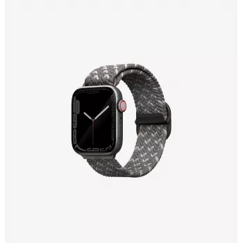 UNIQ Aspen punottu ranneke Apple Watch -kelloon 46/45/44 mm Series 1/2/3/4/5/6/7/8/9/SE/SE2/SE3 - Pebble Grey