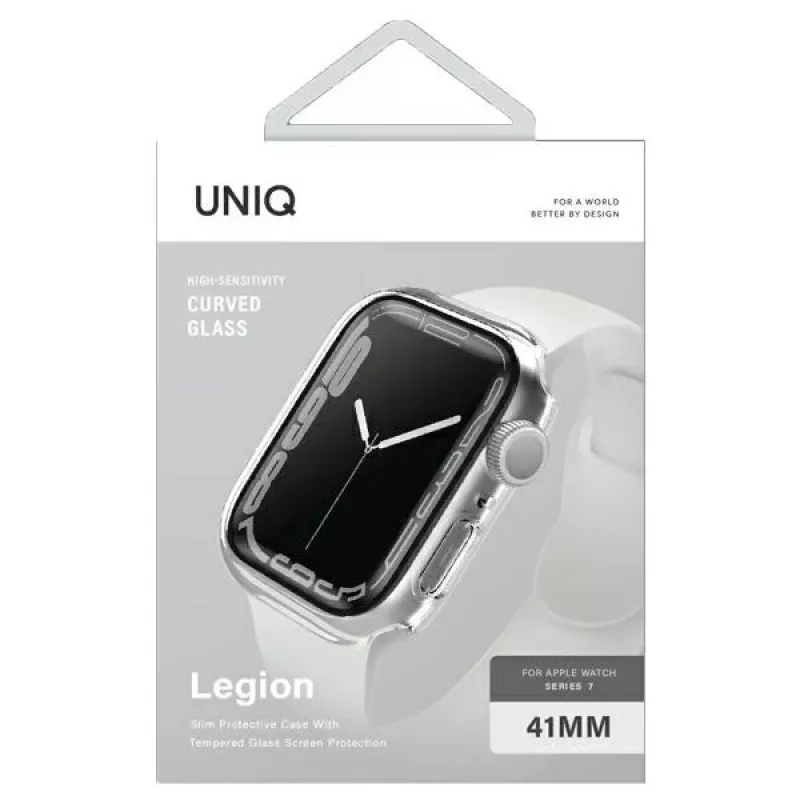 UNIQ Legion -kotelo Apple Watch Series 7/8/9 41 mm Clear