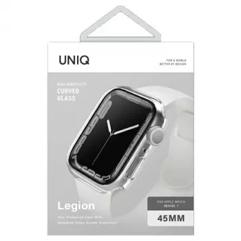UNIQ Legion -kotelo Apple Watch Series 7/8/9 45 mm läpinäkyvä