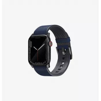 UNIQ Straden Leather Hybrid -ranneke Apple Watch 42/44/45/49mm sininen