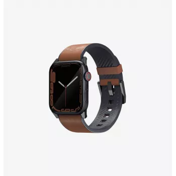 UNIQ Straden Leather Hybrid -ranneke Apple Watch 42/44/45/49mm sininen