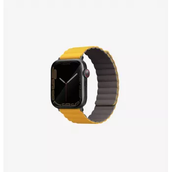 UNIQ Revix Reversible Magnetic -ranneke Apple Watch Series 1/2/3/4/5/6/7/8/9/SE/SE2/SE3/Ultra/Ultra 2/Ultra 3 42/44/45/49mm - Mustard/Khaki