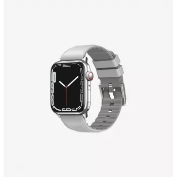 UNIQ Linus Airosoft silikoniranneke Apple Watch -kelloon 38/40/41 mm - Chalk Grey