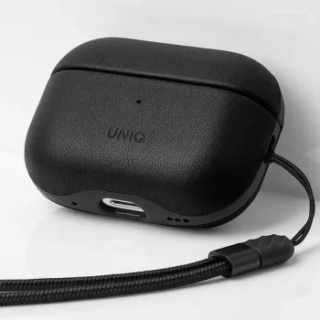UNIQ Terra -kotelo AirPods Pro 2. sukupolvi (2022/2023) - aito nahka, Dallas Black