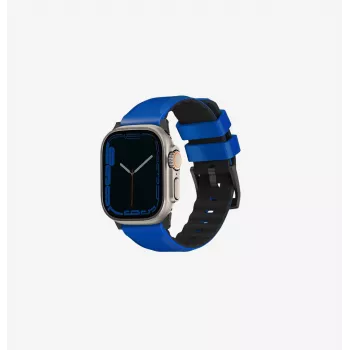 UNIQ Linus Apple Watch Series 1/2/3/4/5/6/7/8/9/SE/SE2/SE3/Ultra/Ultra 2/Ultra 3 42/44/45/49mm Airosoft silikoni urheiluranneke Racing Blue