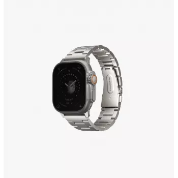 UNIQ Osta Apple Watch -ranneke 42/44/45/49mm ruostumattomasta teräksestä valmistettu lenkkiranneke yönmusta
