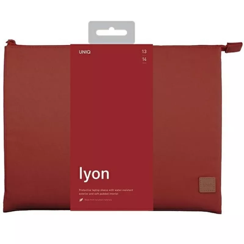 UNIQ Lyon kannettavan tietokoneen suojahuppu 14 inch Brick Red vedenpitävä RPET