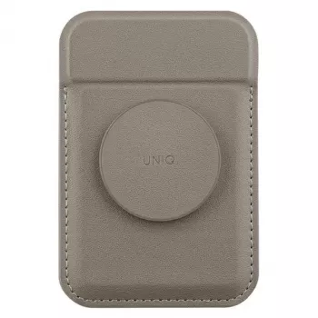 UNIQ Flixa magneettinen korttilompakko ja tuki Flint Grey MagSafe