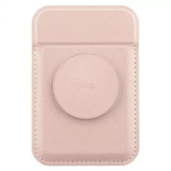 UNIQ Flixa magneettinen korttilompakko jalustalla Blush Pink MagSafe