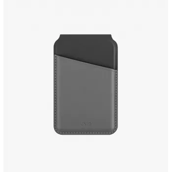UNIQ Lyden DS magneettinen lompakkoteline RFID-suojalla MagSafe-yhteensopiva, antrasiitinharmaa-musta