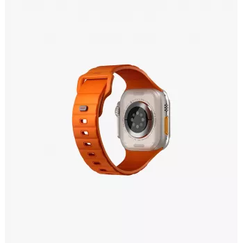 UNIQ Stride Apple Watch Series 1/2/3/4/5/6/7/8/9/SE/SE2/SE3/Ultra/Ultra 2/Ultra 3 42/44/45/49mm FKM-kumiranneke Volt Orange