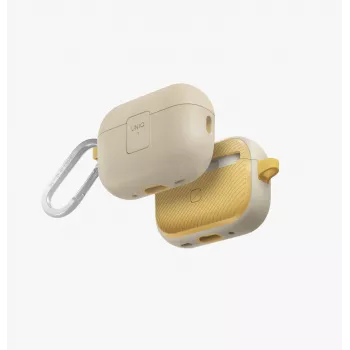 UNIQ Clyde Lock -kotelo AirPods Pro 2 (2022/2023) - norsunluu/kanariankeltainen
