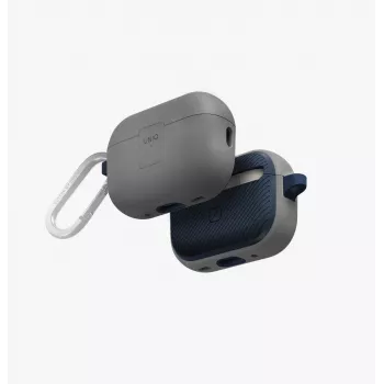 UNIQ Clyde Lock -kotelo AirPods Pro 2 (2022/2023) - liitunharmaa/marineerinsininen