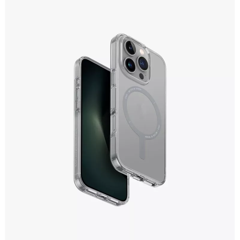 UNIQ Clario -kotelo iPhone 16 Pro 6,3 inch MagClick-lataus smoke