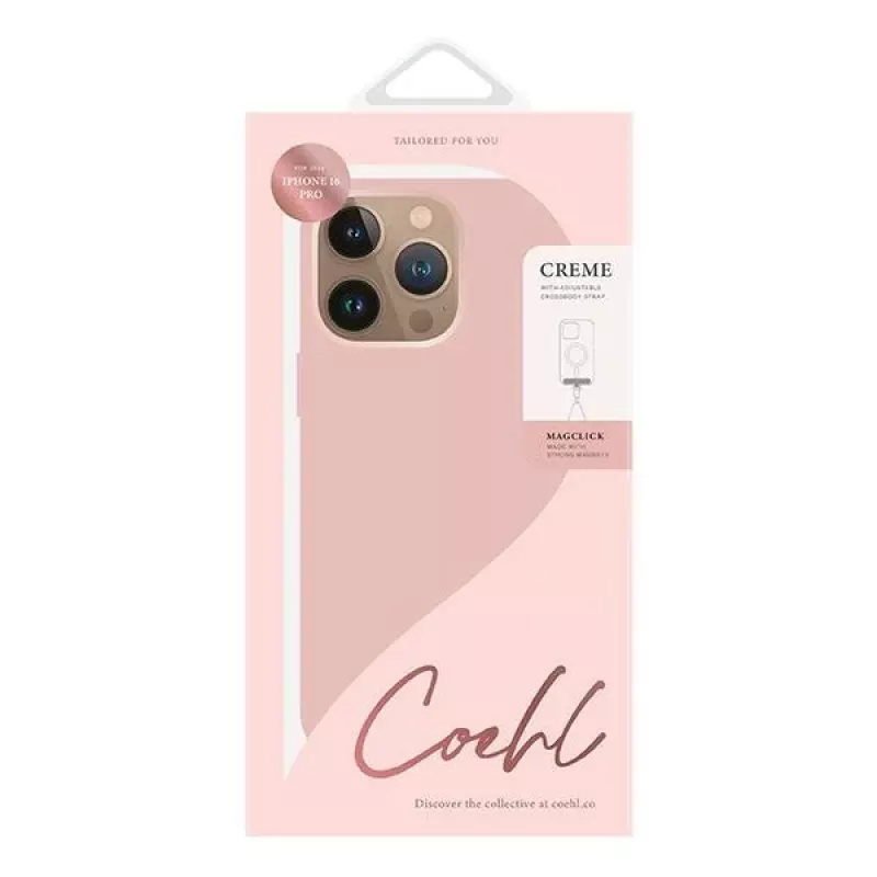 UNIQ Coehl Creme -kotelo iPhone 16 Pro 6,3 inch magneettisella latauksella, balettipinkki