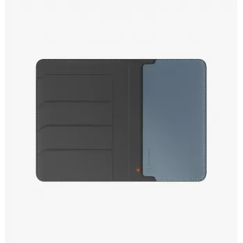 UNIQ Belmont passikotelo Apple Find My -tuella ja RFID-suojauksella, harmaansininen