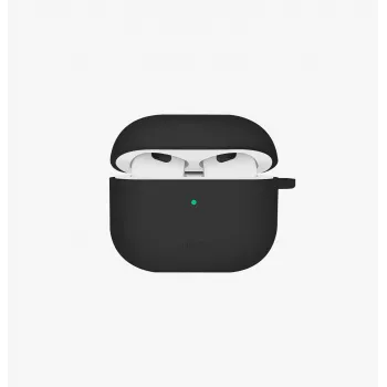 UNIQ Nexo -kotelo AirPods 4 korvakoukuilla silikoni musta