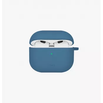 UNIQ Nexo -kotelo AirPods 4 korvakoukuilla, silikoni, Tyynenmerensininen