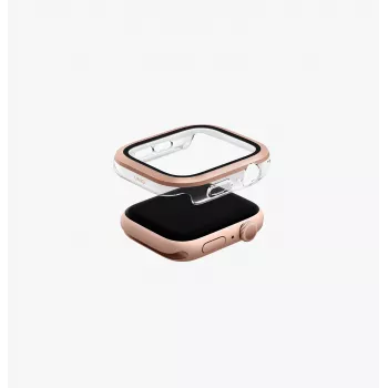 UNIQ Voute suojakotelo näytönsuojakalvolla Apple Watch Series 10/11 46 mm, karkaistu lasi, rosekulta
