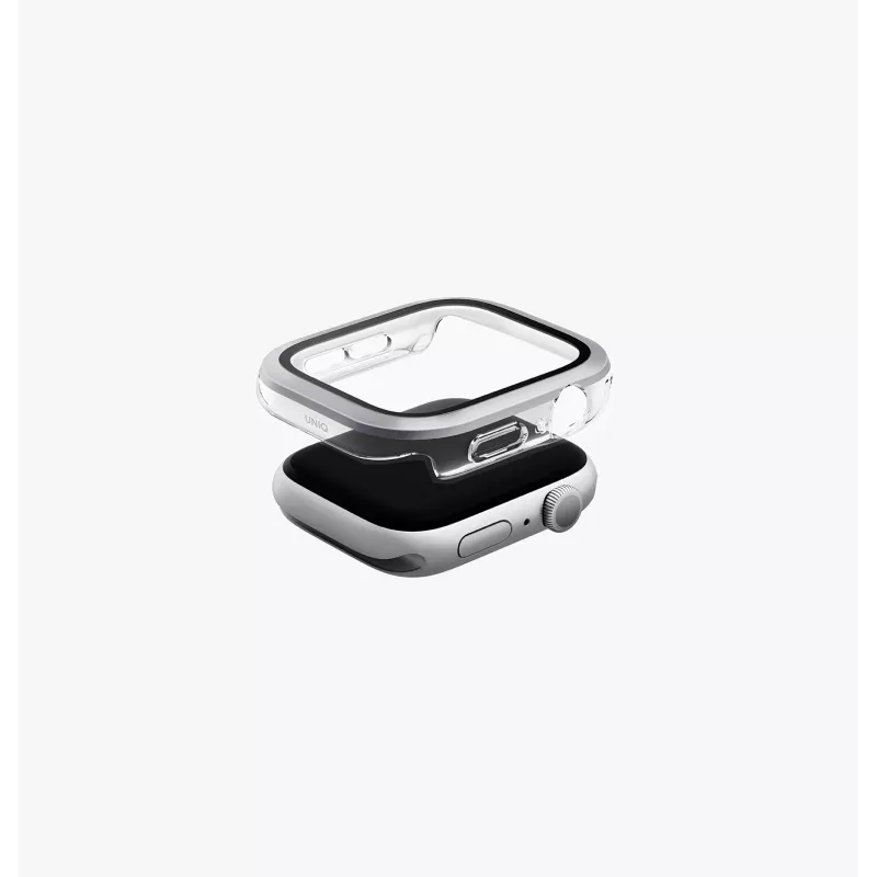 UNIQ Voute -kotelo Apple Watch Ultra 49 mm karkaistulla lasisuojalla, hopea