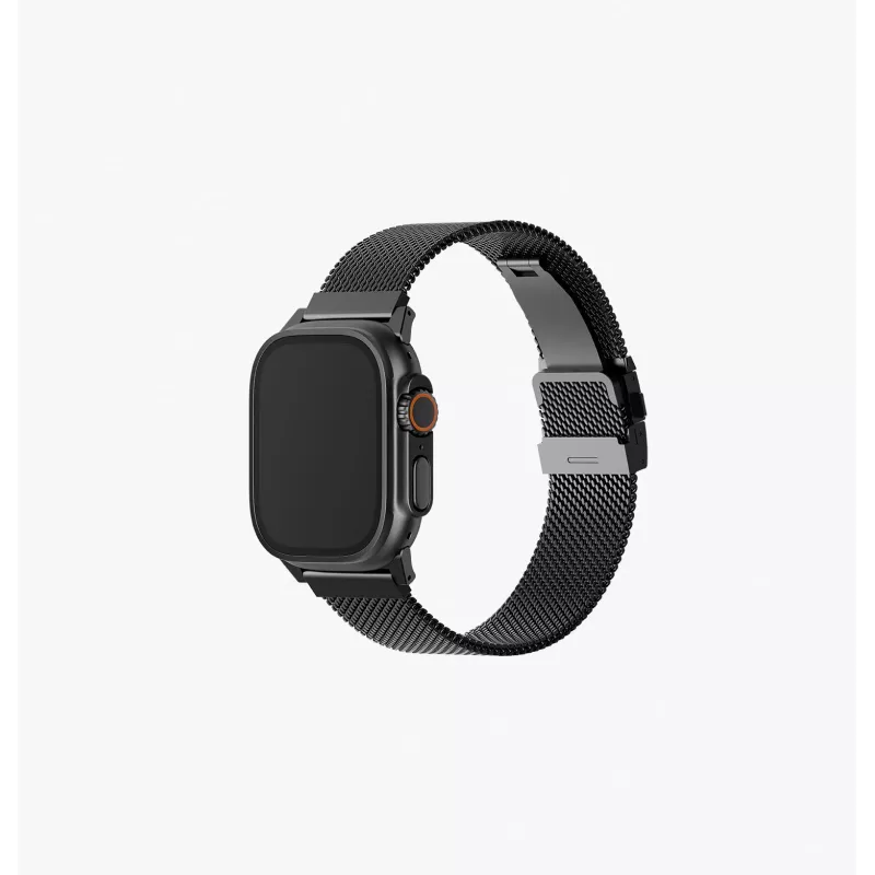 UNIQ Dante Pro ruostumaton teräs Milanese Loop -ranneke Apple Watch 40/41/42mm - Graphite Black
