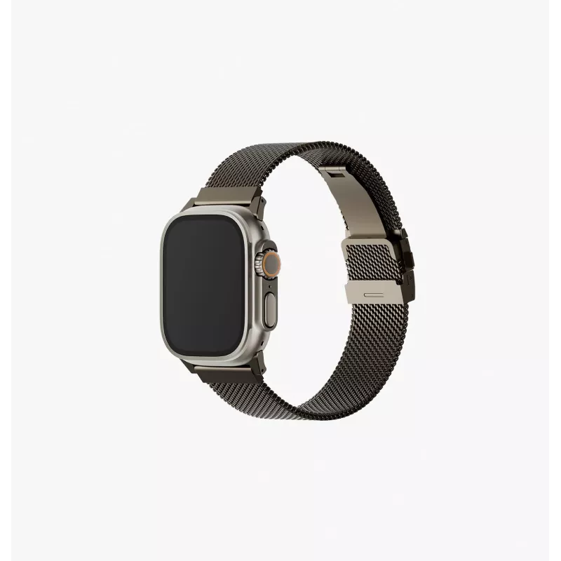 UNIQ Dante Pro ruostumaton teräs Milanese Loop -ranneke Apple Watch 40/41/42mm - Graphite Black