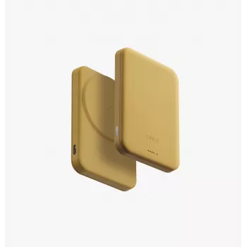 UNIQ Lyden Lexa magneettinen varavirtalähde 5000 mAh PD USB-C MagSafe, keltainen