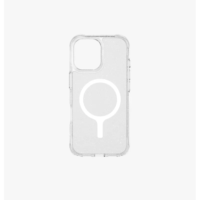 UNIQ LifePro Xtreme MagClick latauskuori laitteelle iPhone 17, läpinäkyvä glitter