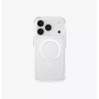 UNIQ LifePro Xtreme MagClick latauskuori laitteelle iPhone 17 Pro, läpinäkyvä/glitter