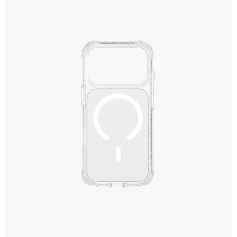 UNIQ LifePro Xtreme MagClick latauskuori laitteelle iPhone 17 Pro, läpinäkyvä/glitter
