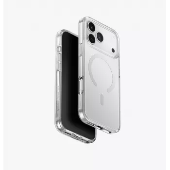UNIQ Clario -kotelo iPhone 17 Pro Max -puhelimelle, MagClick-lataus, läpinäkyvä