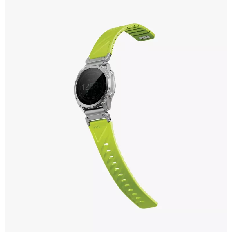 UNIQ Fluo Smart-Fit -silikoniranneke Garmin 26 mm lime