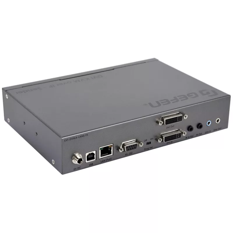Gefen DVI KVM Over IP -lähetinpaketti - video-, ääni-, infrapuna-, USB- ja sarjaporttijatko