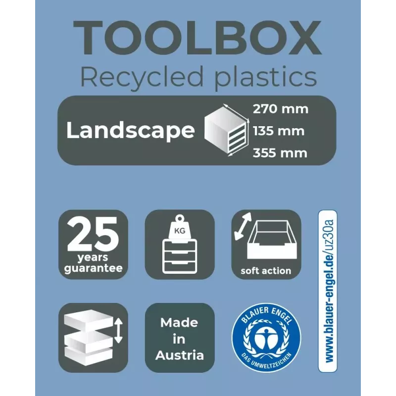 Exacompta TOOLBOX MINI laatikosto 4 laatikkoa A4 355 x 270 x 134 mm musta (319714D)