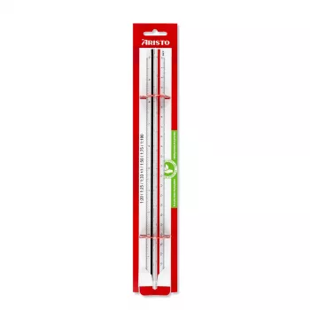 ARISTO kolmikulmainen mittaviivain D-profiili valkoinen 30 cm (AR23703EB)