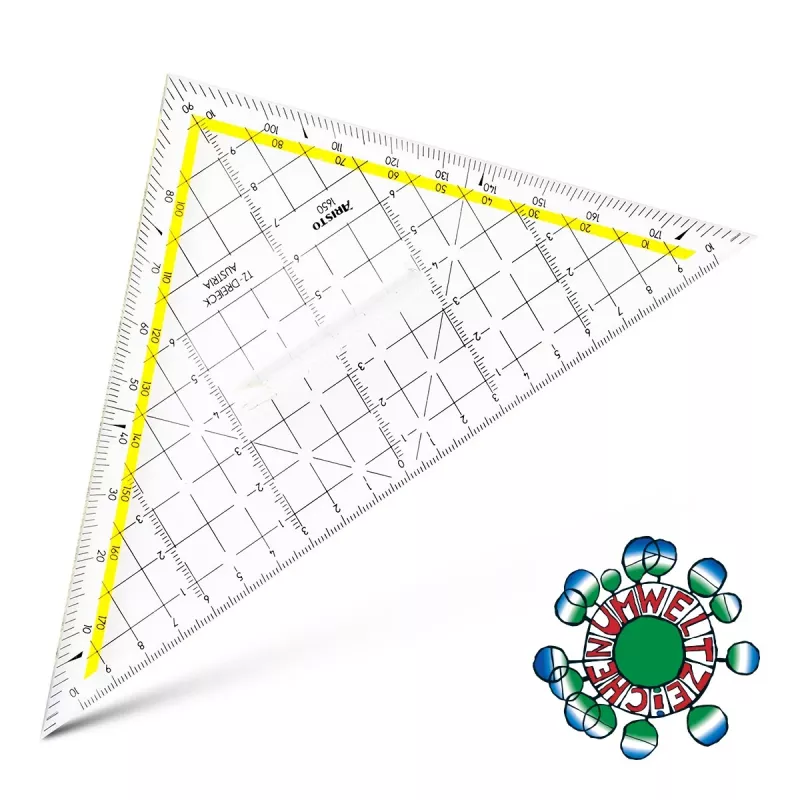 ARISTO geometriakolmio 22,5 cm piirustuskolmio