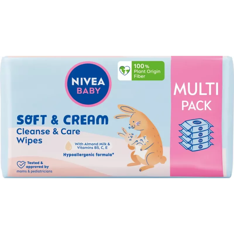NIVEA Baby Soft & Cream kosteuspyyhkeet 4x57