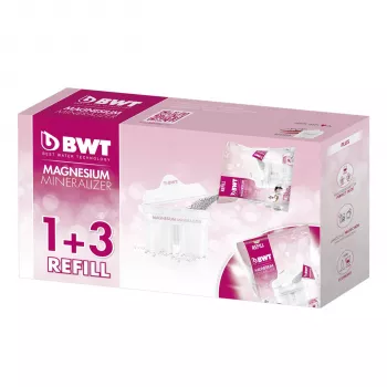BWT 814544 Longlife Refill 1+3 vedensuodatinkannu pinkki/valkoinen