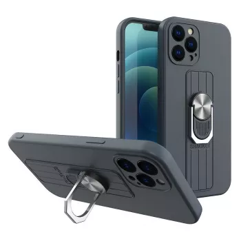 HURTEL Ring Case -silikonikotelo sormituella ja jalustalla Xiaomi Poco X4 Pro 5G sininen