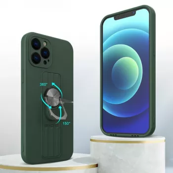 HURTEL Ring Case -silikonikotelo sormituella ja jalustalla Xiaomi Poco X4 Pro 5G sininen