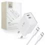 Tech-Protect C35W 2-porttinen USB-C-laturi valkoinen