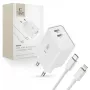 TECH-PROTECT C35W 2-porttinen verkkolaturi PD 35W + Lightning-kaapeli valkoinen