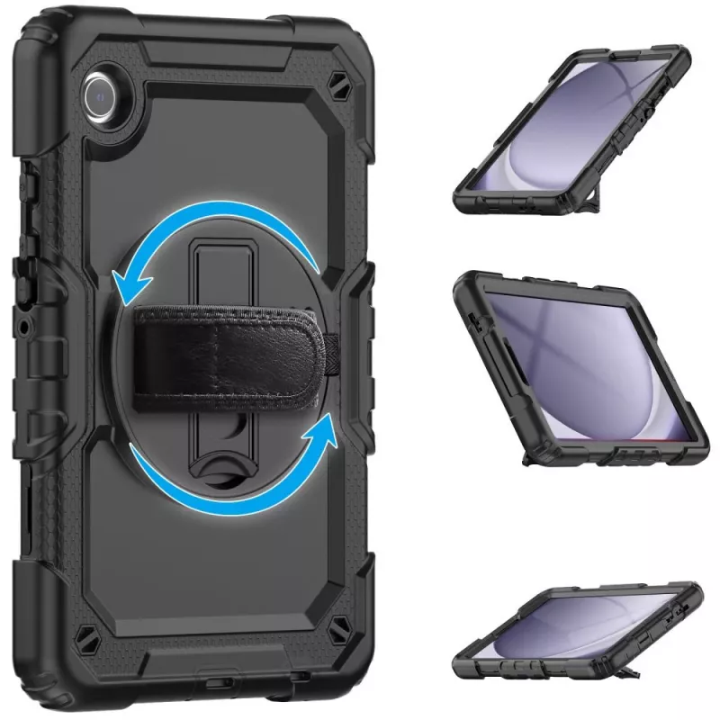 Tech-Protect Solid360 -kotelo Samsung Galaxy Tab A9+/A11+ PLUS 11,0 X210/X215/X216/X230/X235/X236, musta