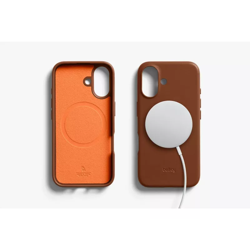 Bellroy Leather Case iPhone 16:lle, ruskea