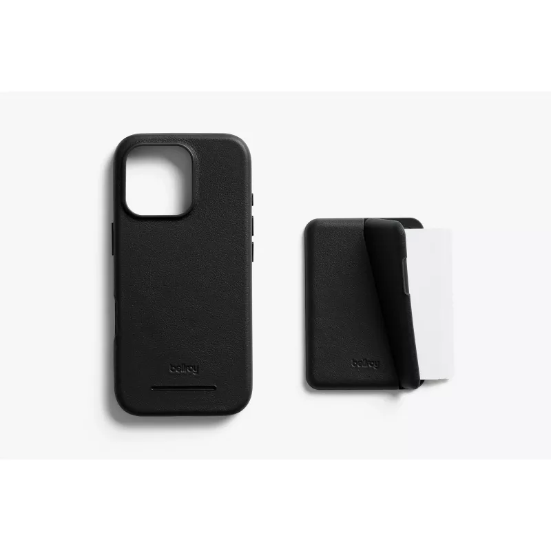 Bellroy Leather Case with Magnetic Wallet iPhone 16 Pro:lle, musta