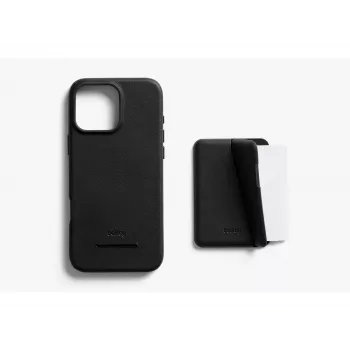 Bellroy Leather Case with Magnetic Wallet for iPhone 16 Pro Max, musta