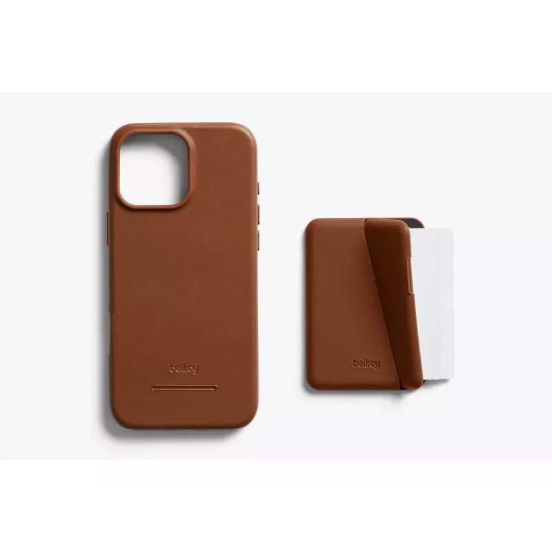 Bellroy nahkakotelo Magnetic Wallet -lompakolla iPhone 16 Pro Max:lle, ruskea
